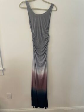 Mustard Seed Sleeveless Ombre Maxi Dress in Gray, Pink, and Blue